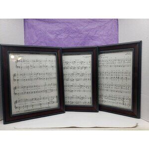 Three (3) Framed Christmas Sheet Music - Silent Night, What Child, I Heard Bells